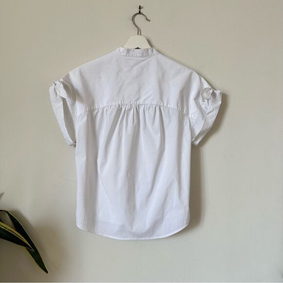 Veronica Beard Sanaa Button Down Poplin Short Sleeve Shirt in White Size 2 - Picture 7 of 13